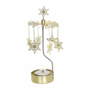 Art Deco Star Angel Chimes | Home Accessories Tea Light Holders, Lanterns & Candle Dishes Candle Holders Gold