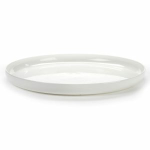 Base Serving Saucer With High Rim White | Tableware Serving Platters & Dishes Bowls & Serving Dishes Serving Platters & Dishes