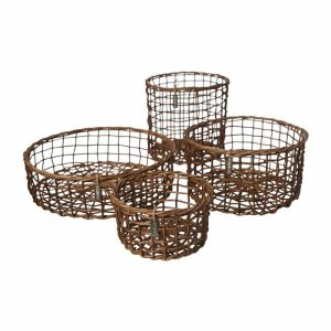 Basket Bamboo 4-Pack | Home Accessories Storage Baskets Home Accessories Dark brown