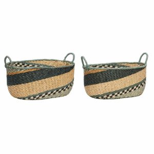 Baskets Round 2-Pack | Home Accessories Storage Baskets Home Accessories Black-green-orange-nature