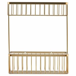 Bath Bathroom Shelf Double 28X33 Cm | Home Accessories Storage Baskets Home Accessories brass