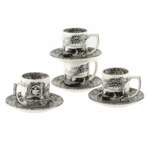 Black Italian Espresso Cup With Saucer 4-Pack | Tableware Glögg & Mulled Wine Mugs Cups & Mugs Espresso Cups