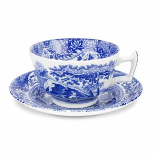 Blue Italian Teacup And Saucer | Tableware Teacups Cups & Mugs Tableware