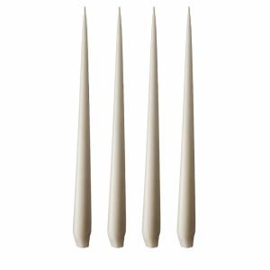 Candle 42 Cm 4-Pack Linen Grey | Home Accessories Candles Candle Holders Candles