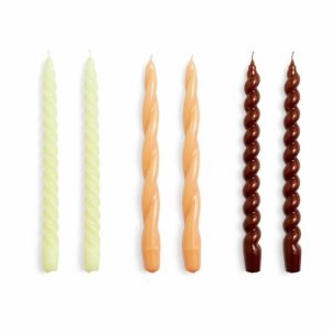 Candle Long Twist/Spiral Candle Mix 6-Pack | Home Accessories Candles Candle Holders Candles