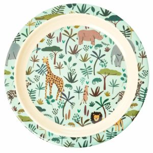 Children’S Plate Jungle Animals | Tableware Small Plates & Side Plates Children's Tableware Children'S Tableware