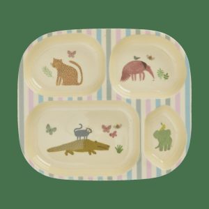 Children’S Plate Melamine 4 Compartments | Tableware Plastic Plates Children's Tableware Children'S Tableware