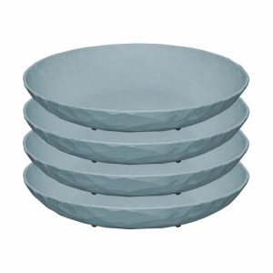 Club Deepplate Ø22 Cm 4-Pack | Tableware Plastic Plates Plastic Plates Natural flower blue