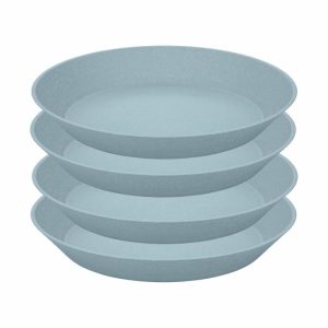 Connect Deepplate Ø24 Cm 4-Pack | Tableware Plastic Plates Plastic Plates Natural flower blue