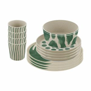 Connect Monstera Service Set 16 Pieces | Tableware Table Settings & Starter Sets Plates Natural desert sand