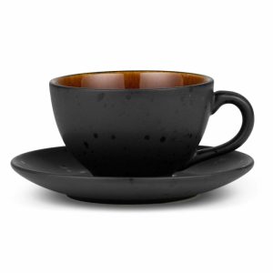 Cup With Saucer Black | Tableware Coffee Cups Coffee Cups Amber