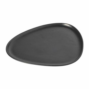 Curve Stoneware Plate 26X30 Cm | Tableware Dinner Plates Dinner Plates black