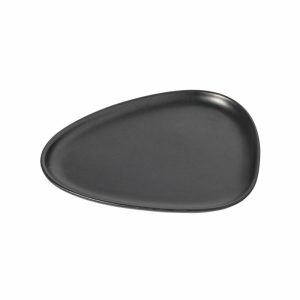 Curve Stoneware Small Plate 19X22 Cm | Tableware Dinner Plates black