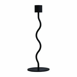 Curved Candle Holder 23 Cm | Home Accessories Candle Holders Candle Holders black