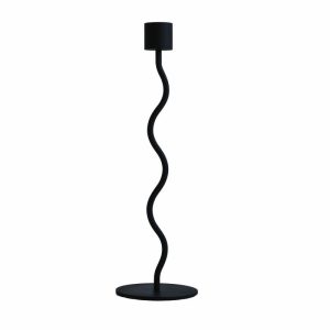 Curved Candle Holder 26 Cm | Home Accessories Candle Holders Candle Holders black