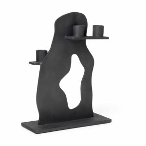 Erode Candle Sticks 21X27X4 Cm | Home Accessories Candle Holders Candle Holders Blackened Aluminium