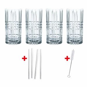 Feel Good Long Drink Glasses 4-Pack | Tableware Long Drink & Highball Glasses Cocktail & Martini Glasses Cocktail & Martini Glasses