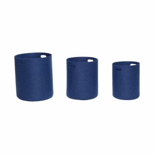 Felt Basket Round 3-Pack | Home Accessories Storage Baskets Home Accessories blue