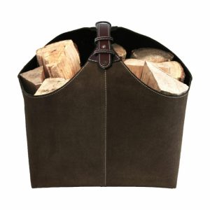 Firewood Holder Suede | Home Accessories Storage Baskets Home Accessories Brown