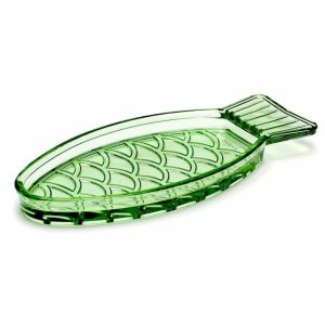 Fish & Fish Plate 10X23 Cm | Tableware Small Plates & Side Plates Plates Green