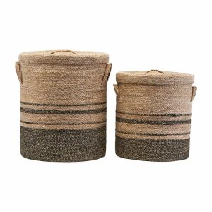 Laundry Basket With Lid Set Of 2 | Home Accessories Laundry Baskets Bathroom Accessories Home Accessories