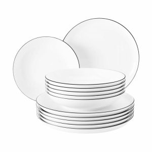 Lido Black Line Service Set 12 Pieces | Tableware Table Settings & Starter Sets Plates Table Settings & Starter Sets