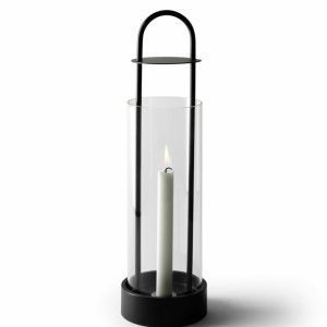 Lotus Hurricane Lantern | Home Accessories Tea Light Holders, Lanterns & Candle Dishes Candle Holders black