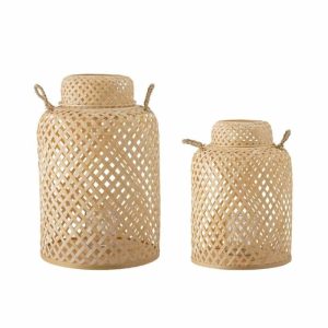 Madlin Lantern Glass 2-Pack | Home Accessories Tea Light Holders, Lanterns & Candle Dishes Candle Holders Brown