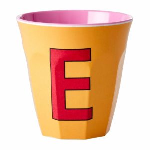 Melamin Cup Medium Letter -E 30 Cl | Tableware Plastic Cups Children's Tableware Apricot