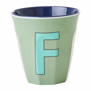 Melamin Cup Medium Letter -F 30 Cl | Tableware Plastic Cups Children's Tableware Khaki