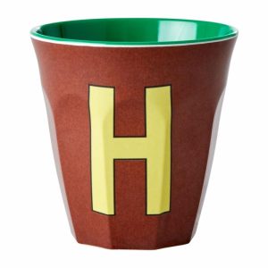 Melamin Cup Medium Letter -H 30 Cl | Tableware Plastic Cups Children's Tableware Brown