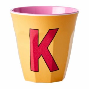 Melamin Cup Medium Letter -K 30 Cl | Tableware Plastic Cups Children's Tableware Apricot