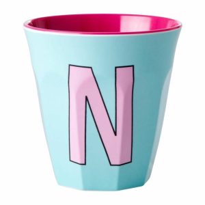 Melamin Cup Medium Letter -N 30 Cl | Tableware Plastic Cups Children's Tableware Mint