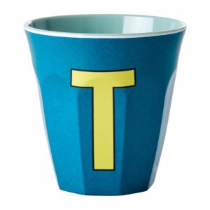 Melamin Cup Medium Letter -T 30 Cl | Tableware Plastic Cups Children's Tableware Emerald green