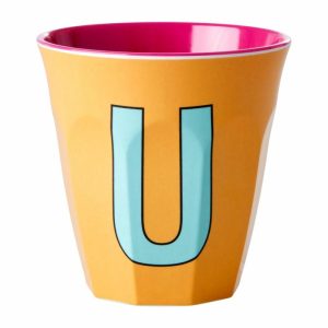 Melamin Cup Medium Letter -U 30 Cl | Tableware Plastic Cups Children's Tableware Apricot