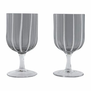 Mizu Wine Glass 2-Pack | Tableware Wine Glasses Glasses Grey-white