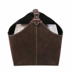 Newspaper Bag Suede | Home Accessories Magazine Racks Home Accessories Brown