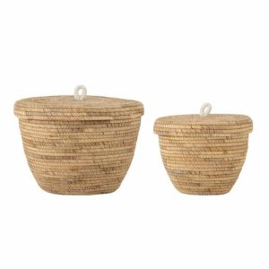 Noi Basket With Lid 2-Pack | Home Accessories Storage Baskets Home Accessories Brown