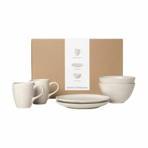 Nordic Vanilla Breakfast Set For Two | Tableware Table Settings & Starter Sets Plates Table Settings & Starter Sets