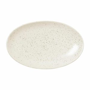 Nordic Vanilla Saucer Oval 22 Cm | Tableware Serving Platters & Dishes Bowls & Serving Dishes Cream with grains