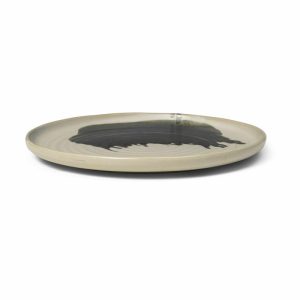 Omhu Centrepiece Serving Plate ⌀36 Cm | Tableware Serving Platters & Dishes Bowls & Serving Dishes Off white-charcoal