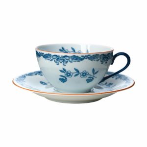 Ostindia Cup With Saucer 27 Cl Gift Wrap | Tableware Coffee Cups Coffee Cups Blue-white