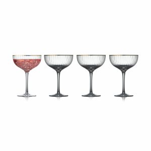 Palermo Gold Cocktail Glass 31.5 Cl 4-Pack | Tableware Cocktail & Martini Glasses Cocktail & Martini Glasses Clear-gold