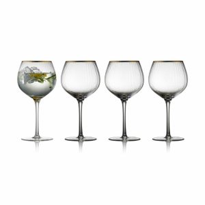 Palermo Gold Gin & Tonic Glass 65 Cl 4-Pack | Tableware Long Drink & Highball Glasses Cocktail & Martini Glasses Clear-gold