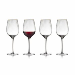 Palermo Gold Red Wine Glass 40 Cl 4-Pack | Tableware Wine Glasses Glasses Clear-gold