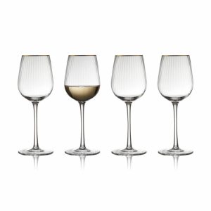 Palermo Gold White Wine Glass 30 Cl 4-Pack | Tableware Wine Glasses Glasses Clear-gold