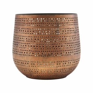 Perfo Lantern Ø18X16.5 Cm | Home Accessories Tea Light Holders, Lanterns & Candle Dishes Candle Holders Golden