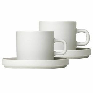 Pilar Coffee Mug With Saucer 2-Pack | Tableware Coffee Cups Coffee Cups Coffee Cups