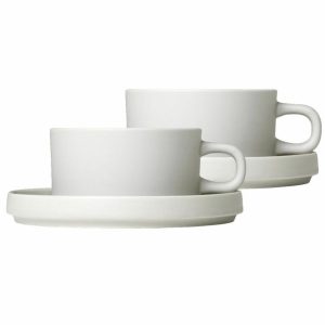 Pilar Mug With Saucer 2-Pack | Tableware Teacups Cups & Mugs Moonbeam