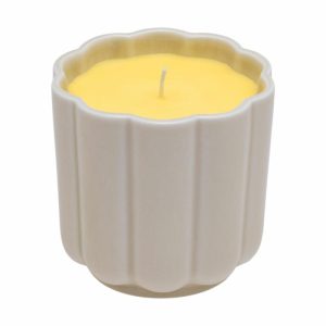 Play Candle In Ceramic Form Round | Home Accessories Candles Candle Holders Beige-yellow